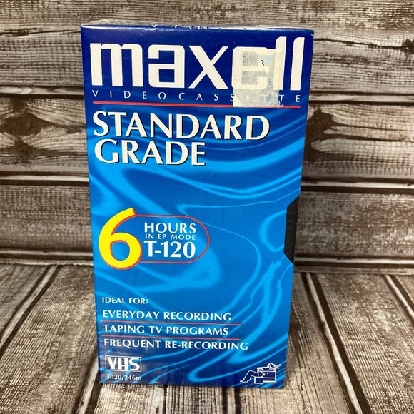 MAXELL 6 Hours T-120  Blank Standard Grade VHS Tape Brand NEW SEALED - Picture 1 of 5